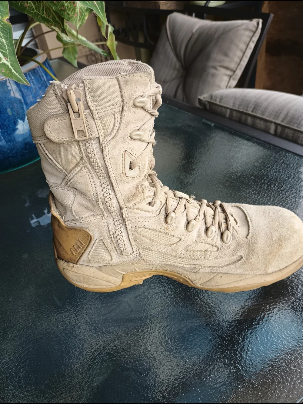 Converse Men's Rapid Response Tactical Boots Tan Suede Side Zip Size 11.5 W